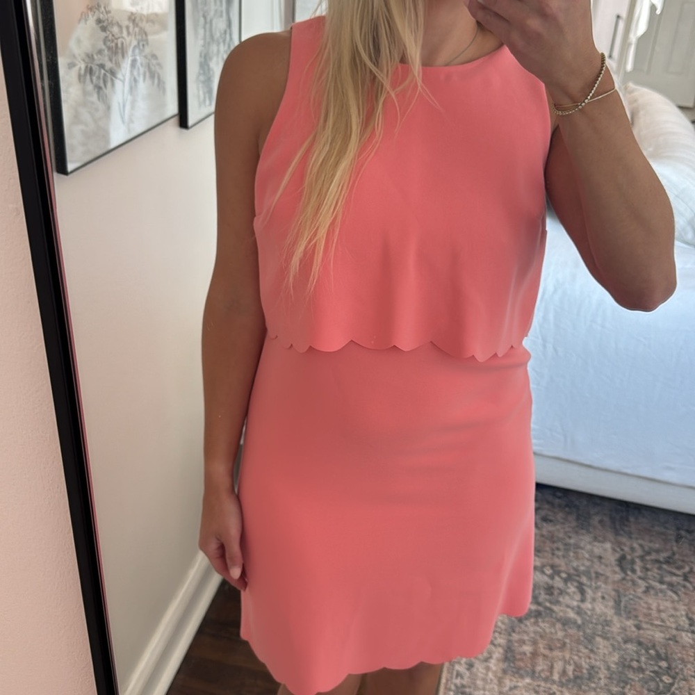 Ann Taylor Coral Sleeveless Midi Dress